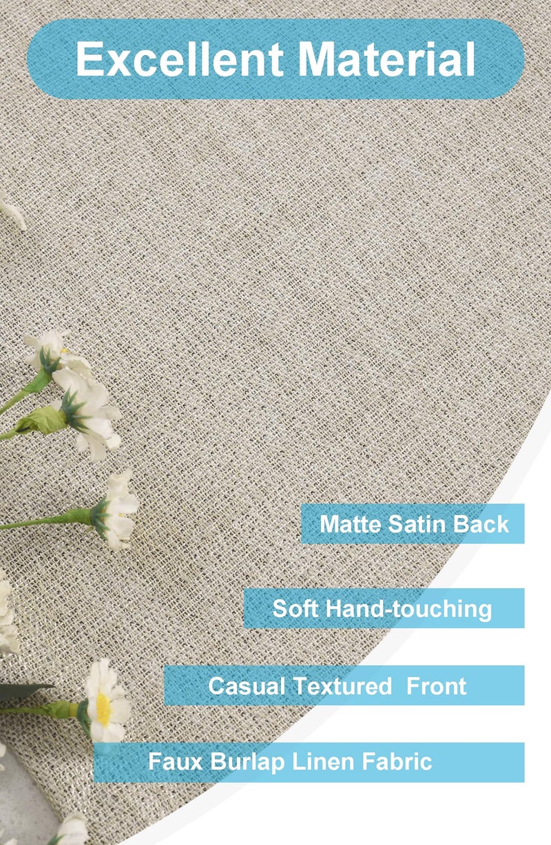 DecoHongDi 2 Blackout Valance,Grommets Window Curtain Valance for Window Top,Linen Textured Burlap Valence-52 Wx18 L Inches-Beige - Image 2
